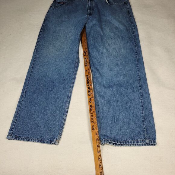 Vintage Chaps Jeans Mens Size 42x32 Straight Cotton Blue Denim Casual Work Job - Picture 10 of 16